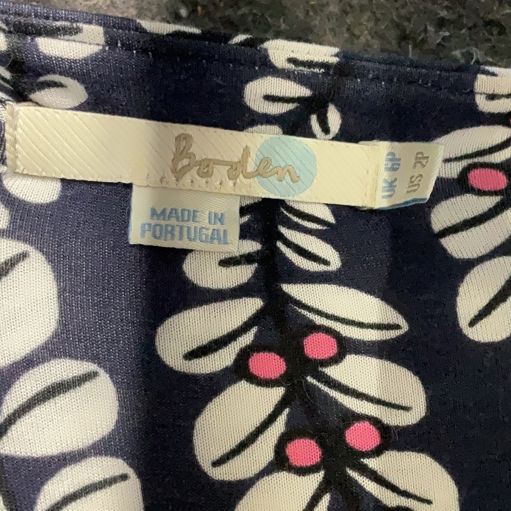 Boden Sleeveless Maxi Tank Jersey Dress- Blue, White, Pink Floral Stretch - Picture 3 of 10
